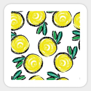 Lemon Draw Fashion Background Seamless Sticker